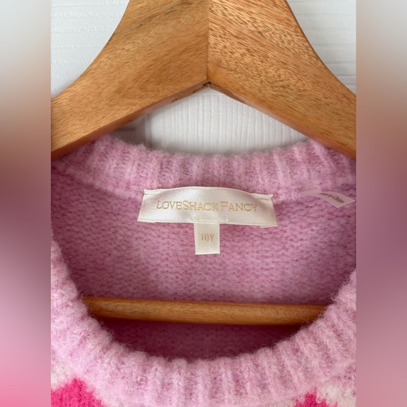 Loveshackfancy girl's Pink Heart Sweater Size 10Y - Picture 5 of 7